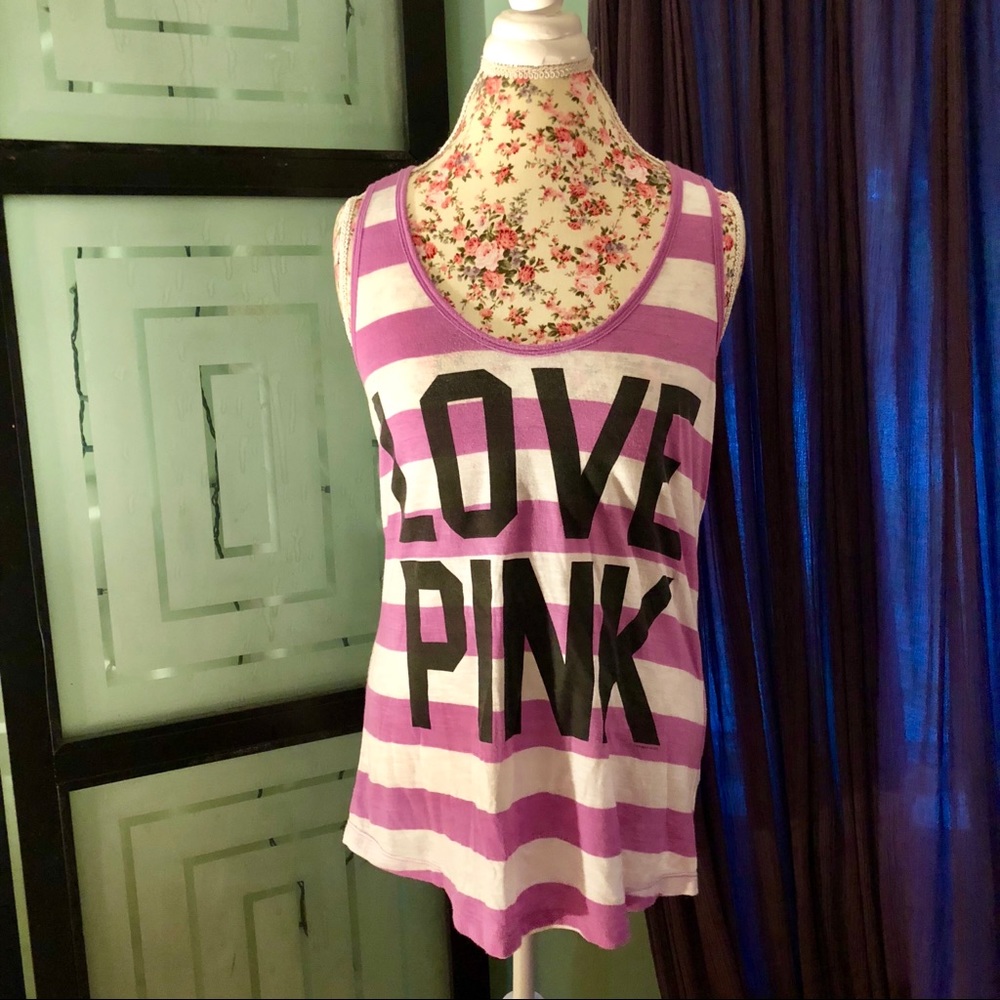 Victoria’s Secret LOVE PINK Striped Tank Medium